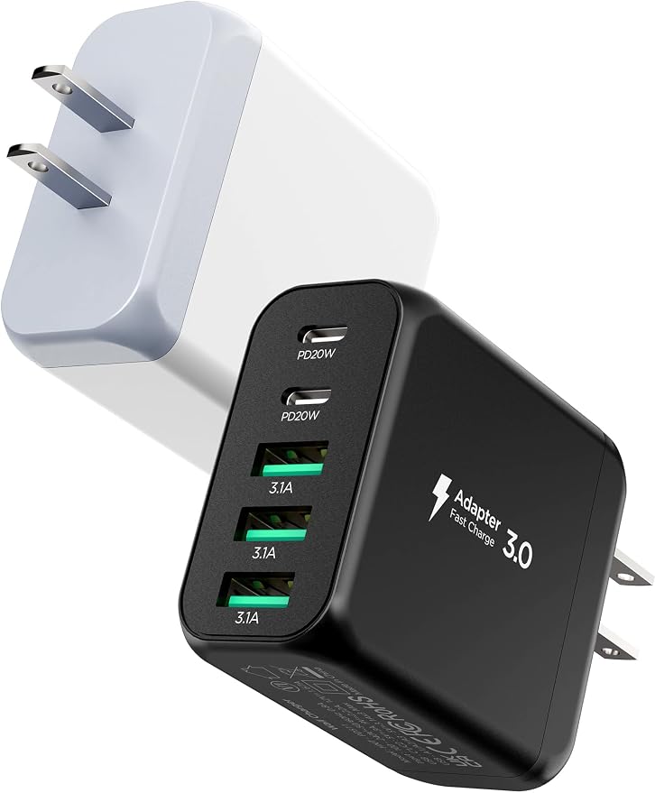 USB C Charger Block, Type C Charger Fast Charging, 50W 5-Port USB Wall Charger by EIZLXQ