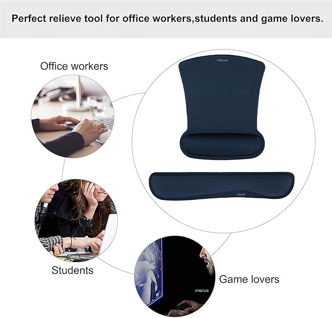MOSISO Wrist Rest Support for Mouse Pad & Keyboard Set, Ergonomic Mousepad - Image 6