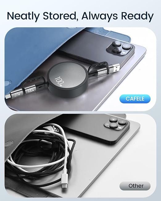 CAFELE 5-in-1 Retractable USB C Cable, 100W Multi Charging Cable USB C/A to - Image 8