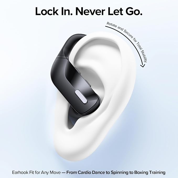 OCC Wireless Ear Hook Sport Earbuds, IPX5 Waterproof, 80H Playtime, Deep Bass - Image 2