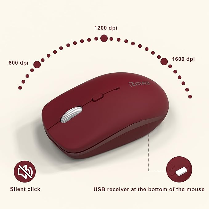 Wireless Keyboard and Mouse Combo, Full-Sized Wireless Keyboard and Adjustable - Image 7