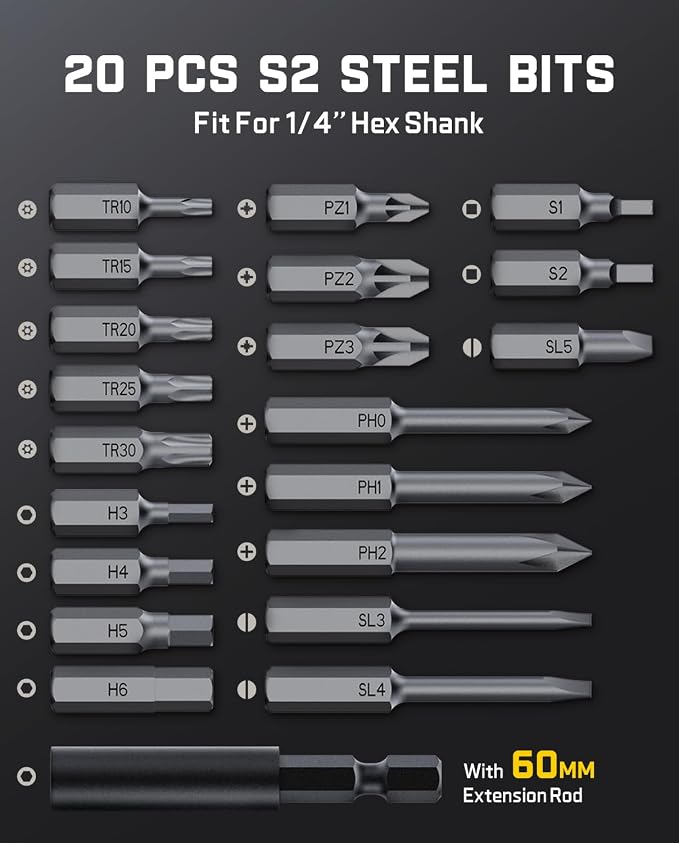 Fanttik S2 Pro Electric Screwdriver, Cordless Screwdriver Set, 7 Torque Settings - Image 7