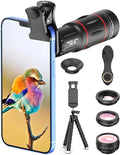 APEXEL 4 in 1 Phone Photography Kit, 18X Telephoto Lens, 198° Fisheye Lens by Apexel