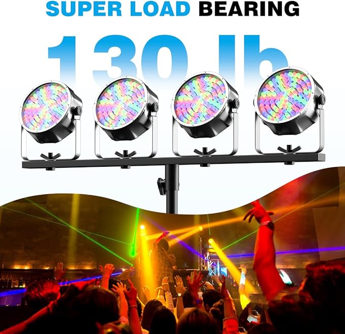 DJ Stand, T-Bar Tripod Stage Lights Stand Portable and Adjustable 49-114 Inch - Image 4