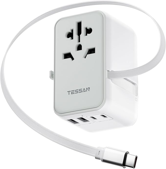 TESSAN Universal Travel Adapter PD 35W GaN, International Power Adapter Built by TESSAN