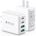 USB C Wall Charger, 40W 4-Port USB C Charger Block, Fast Charging Block Dual by SCCVEE