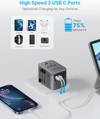 Universal Travel Adapter, VINTAR International Power Adapter - Image 5