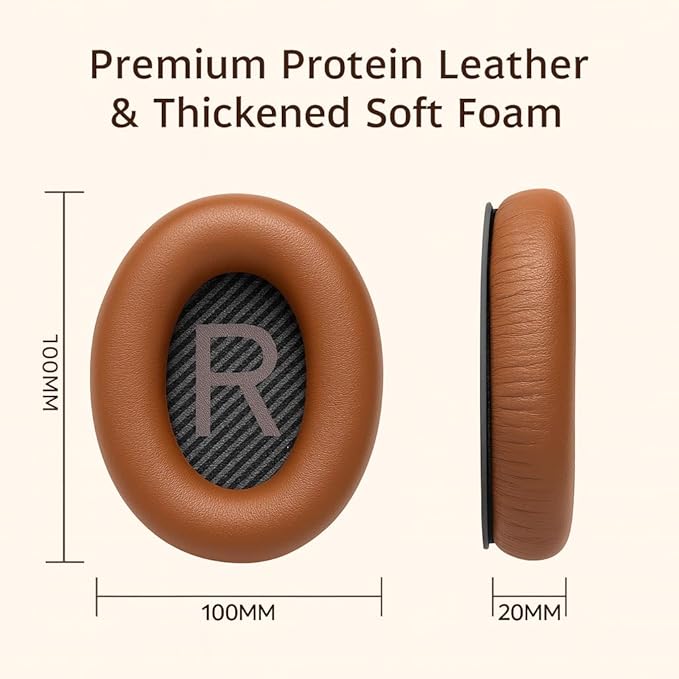 Premium Replacement Ear Pads for Bose QC2, QC35 I & II – Soft Protein Leather & - Image 4