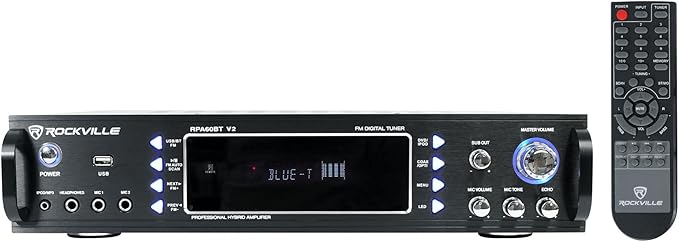 Rockville RPA60BT Home Theater Receiver Amp+ 5.25" White Ceiling Speakers+Sub - Image 2