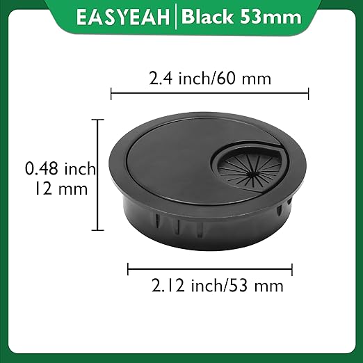 1 Pcs Desk Grommet 2-1/16" / 53 mm, Desk Cord Hole Cover, Cable Grommet Metal - Image 8