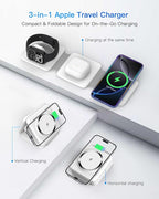 Charging Station for Apple Multiple Devices - 3 in 1 Foldable Magnetic Wireless - Image 3