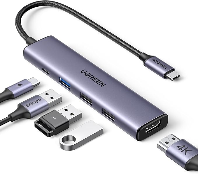 UGREEN Revodok 105 USB C Hub 5 in 1 Multiport Adapter 4K HDMI, 100W Power by UGREEN
