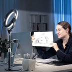 8 inch Desk Ring Light with Stand, Adjustable Computer Circle Light - Image 3