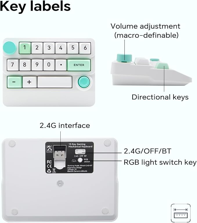 Adventurers W909 Wireless RGB Mechanical Numeric Keypad, Hot-Swappable - Image 9