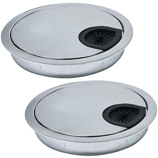 2 Pcs Desk Grommet 2-3/8" / 60 mm, Desk Cord Hole Cover, Cable Grommet Metal by EASYEAH