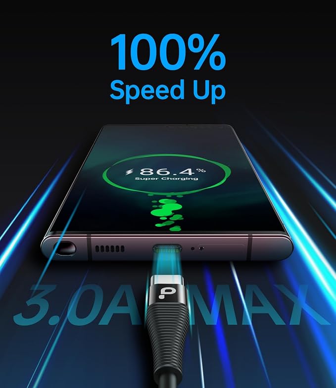 USB C to C Cable 3FT for Car, Coiled USB C Cable Fast Charging for iPhone 16 - Image 3