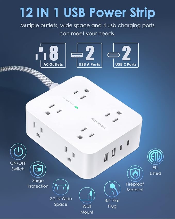 6Ft Surge Protector Power Strip - Image 2