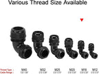 LeMotech M20 Cable Gland, 90 Degree Adjustable 9-14mm Strain Relief, Cord - Image 6