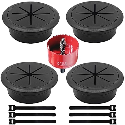 4 Pack Desk Grommet 2 Inch, Desk Hole Cover by Unknown