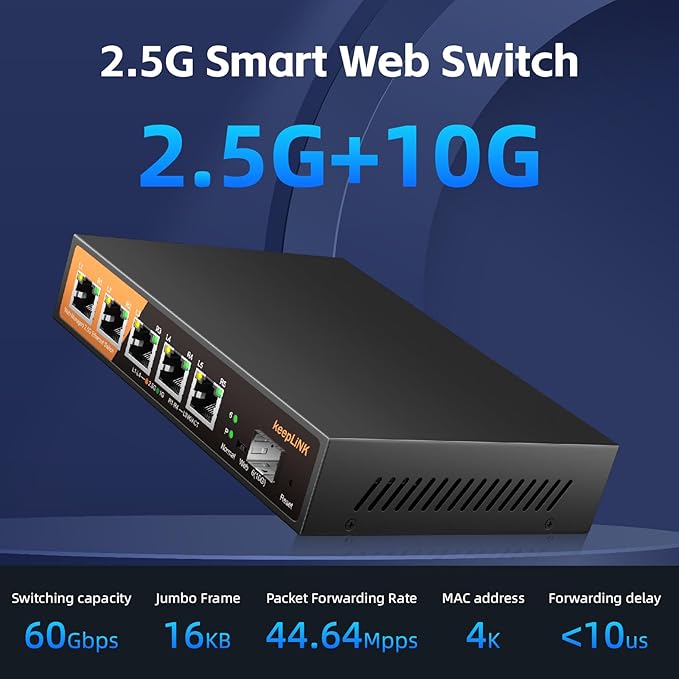 6 Port 2.5G Web Smart Managed Ethernet Switch - Image 3