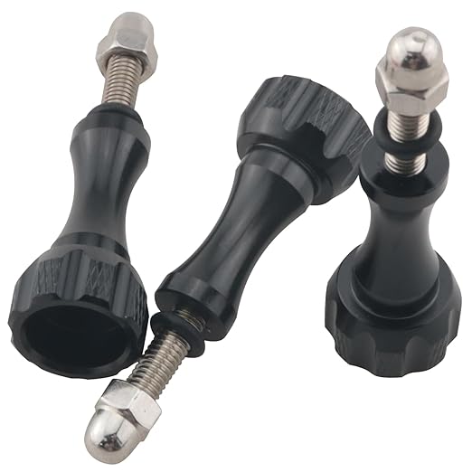 3PCS Black Aluminium Alloy Hand Tightened Screws Length 19.6mm Universal Action - Image 4