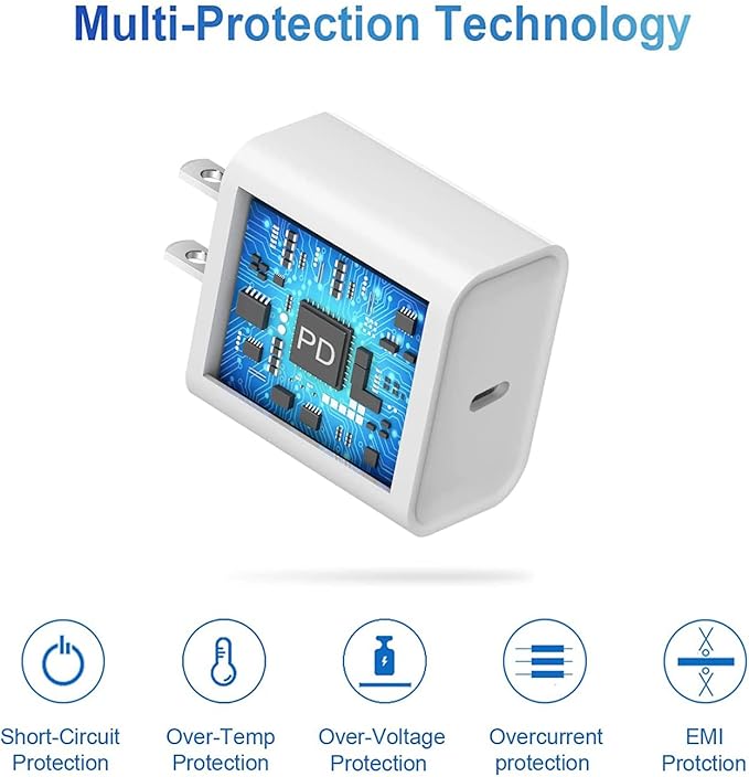 iPhone 15 14 13 Charger Block, 20W PD USB C Charger iPhone Fast Charger Plug - Image 4