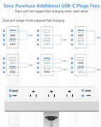 Jgstkcity Desk Clamp Power Strip, 40W Total Fast Charging Station, 2 PD 20W USB - Image 4