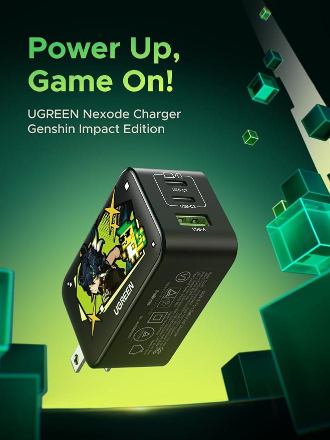 UGREEN 65W USB C Charger Block, Nexode 3-Port GaN Fast Type C Charger, Compact - Image 2