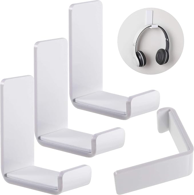 Weewooday 4 Pieces Headphone Hanger Holder Desk Adhesive Headphone Hook Wall by Weewooday