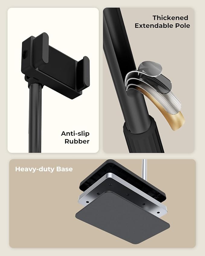 Extended Tablet Floor Stand, 360 Rotating Adjustable iPad Floor Holder - Image 6