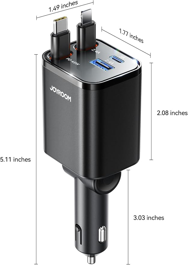 84W Retractable Car Charger, Car Charger USB C - Image 9