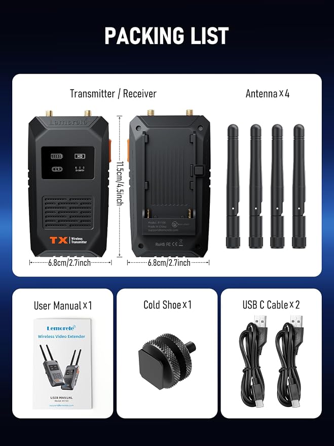 Lemorele Wireless HDMI Transmitter and Receiver, Plug and Play HDMI Local - Image 9