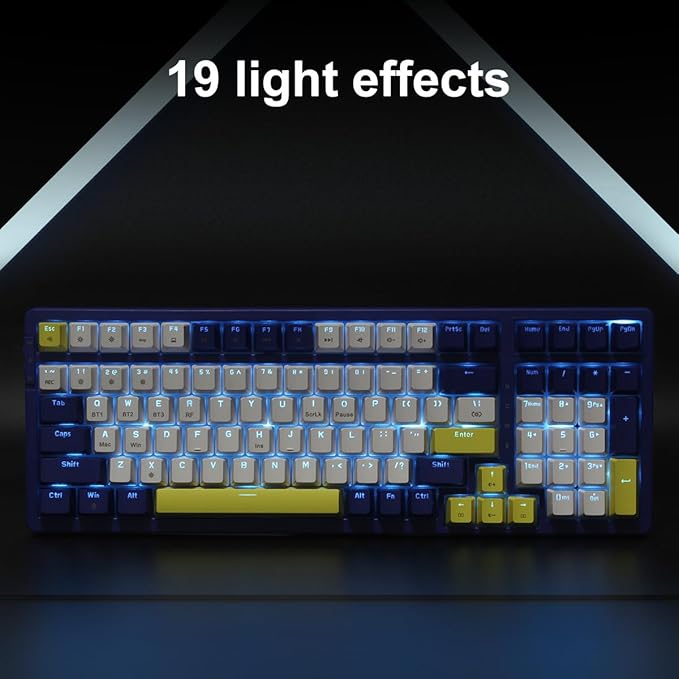 Merdia Wireless Mechanical Keyboard, Triple Mode 2.4G/USB-C/BT Gaming Keyboards - Image 4