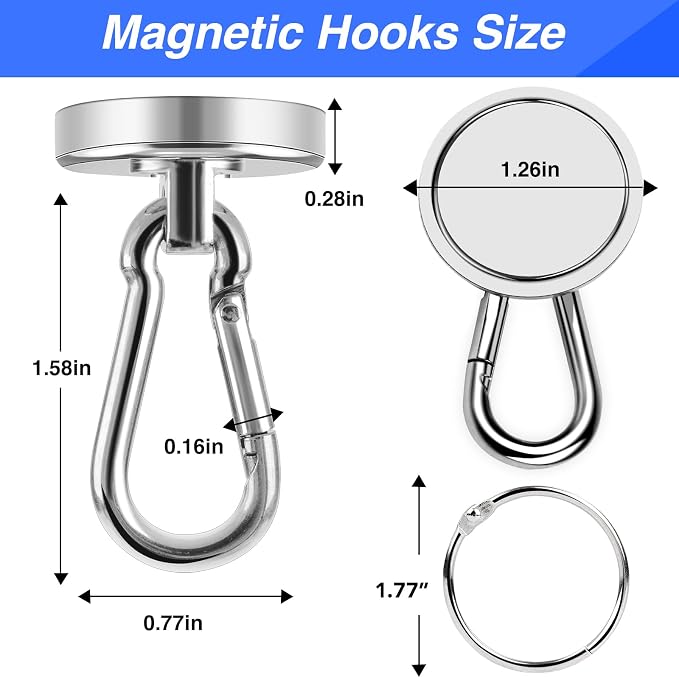LOVIMAG Magnetic Hooks Heavy Duty, 110LBS Strong Magnetic Hooks Neodymium - Image 2