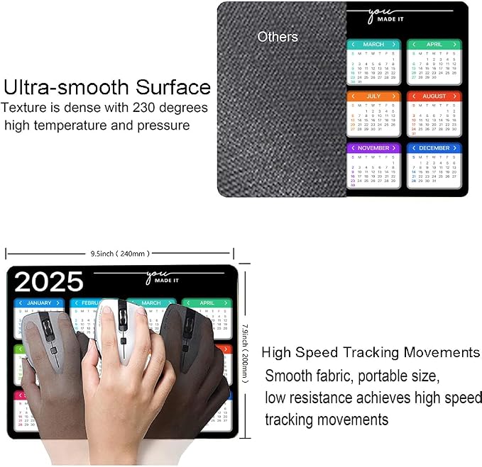 Hokafenle Mouse Pad, Premium-Textured Square Waterproof Mouse Mat Non-Slip - Image 3