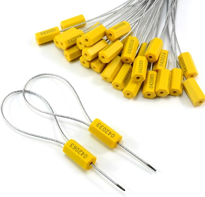 1000PCS Yellow Steel Cable Seal Metal Security Shipping Seal Numbered Truck - Image 6