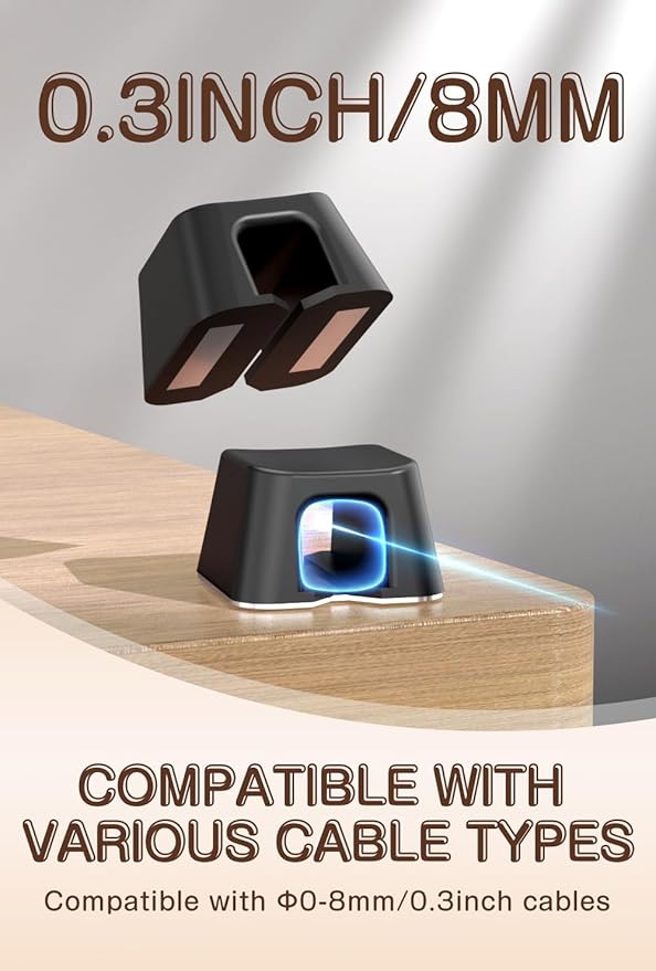 Maveek Magnetic Cord Clips, Cable Holder Magnet Silicone Cord Organizer - Image 3