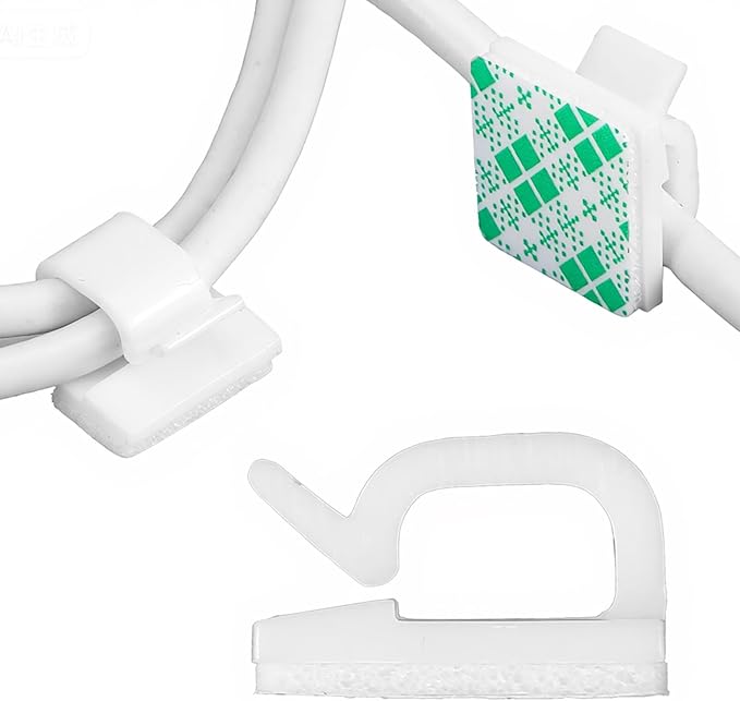 Ethernet Cable Clips Adhesive Cable Ties, Cord Management Staples by Gjinxi