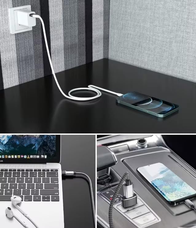 USB C to USB Adaptor 5 Pack, USB to USB C Adapter, Type C Male to A Female - Image 5