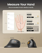 ProtoArc Ergonomic Mouse, EM11 NL Bluetooth Rechargeable Wireless Vertical Mouse - Image 6