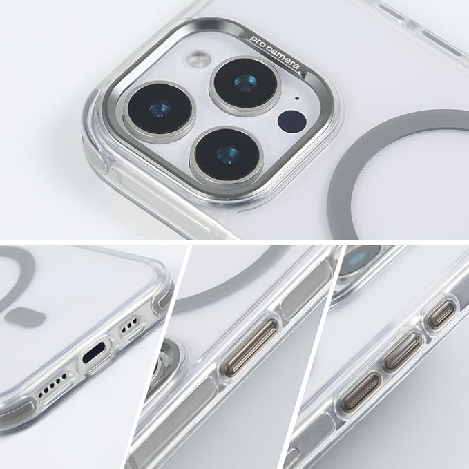 for iPhone 16 Pro Case with 62.99 inch Lanyard, Classic Clear&Gray Magnetic - Image 5