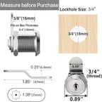 Cabinet Cam Locks Keyed Alike, 5/8'' Fits on 3/8'' Max Door Thickness, Secure - Image 3