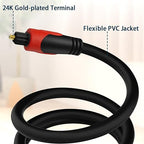 Optical Audio Cable 10 FT, Digital Audio Fiber Optic Cable Toslink, Flexible - Image 2