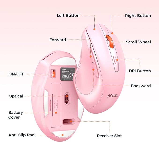 MEETION Wireless Keyboard and Mouse, Full-Sized Cordless Keyboard - Image 4