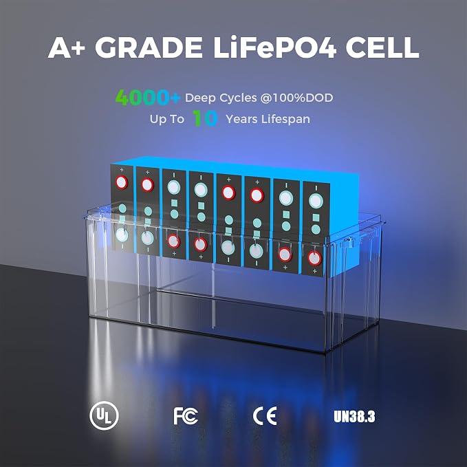 12V 200Ah PLUS LiFePO4 Battery, Max. 2560Wh Power, 12.8V LiFePO4 Battery - Image 2
