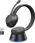 Wireless Headset with Mic for Work, Wireless Headphones with USB Dongle & by SKYCOMET