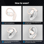 TRAUSI Open Ear Wireless Earbuds Bluetooth Headphones, 80H Playtime Stereo Ear - Image 4