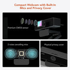 NUROUM V11 2K Webcam for PC, 1080P 60FPS USB Web Camera - Image 2