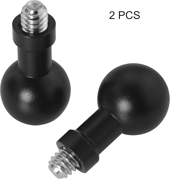2PCS 17mm Ball Head to 1/4 Stainless Steel Short Screw Connection Rod Car - Image 4