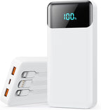 Portable Charger 40800mAh with 3 Built-in Cables, PD 25W USB C in&Out Power by LanLuk